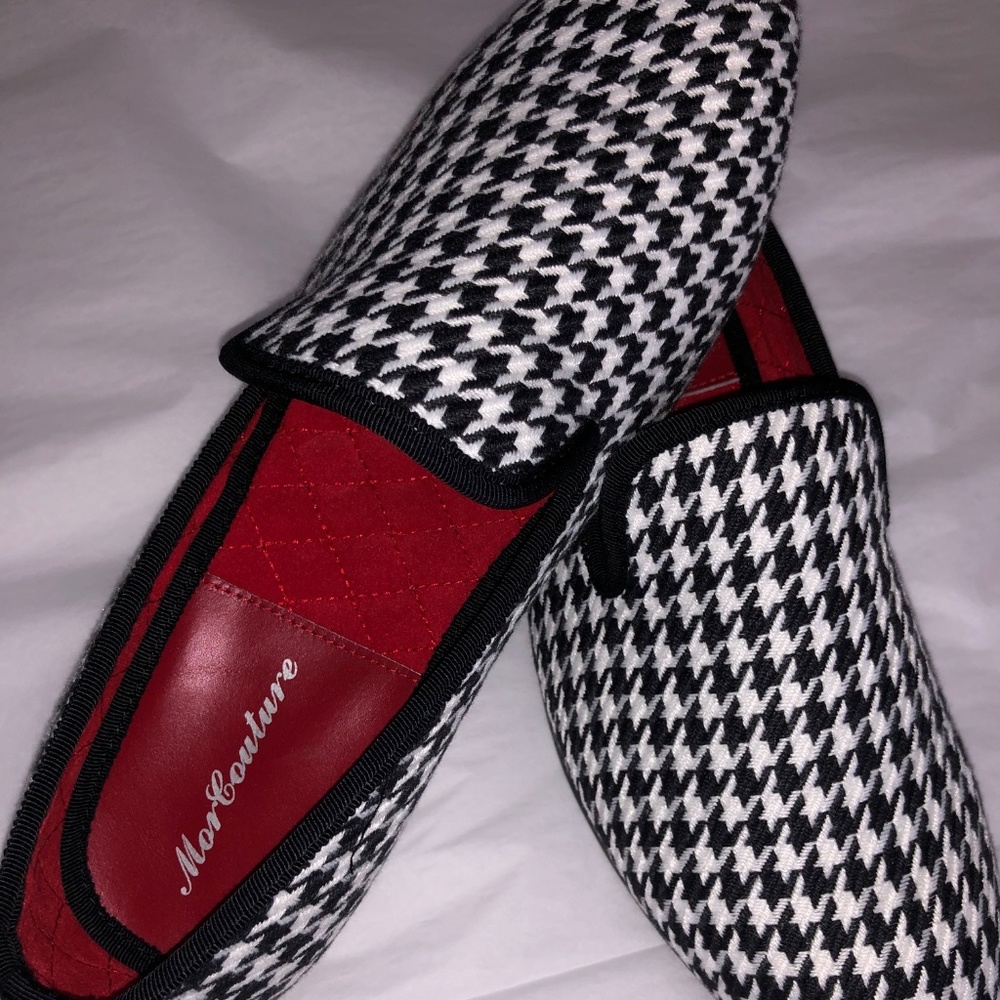 MorCouture Houndstooth Slip-on Shoes